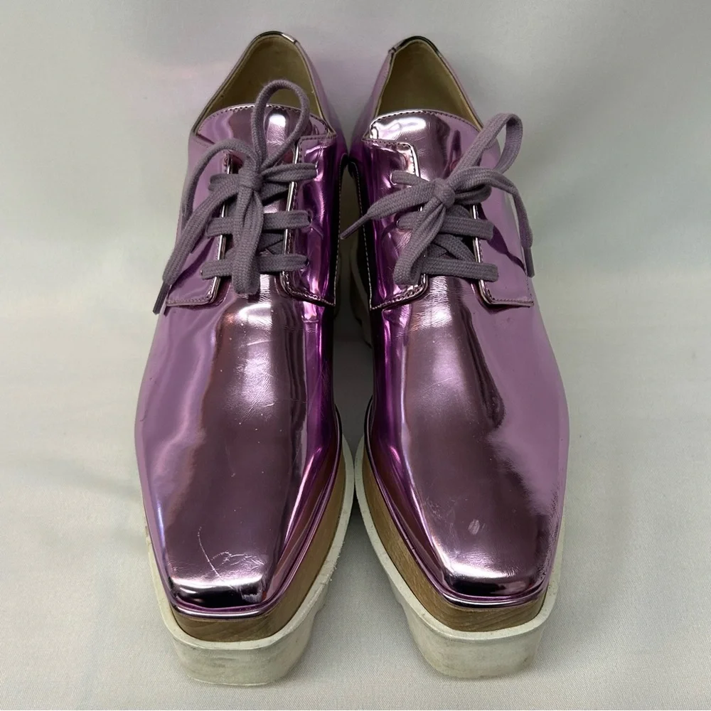 Stella McCartney Elyse Metallic Pink Platform Size 8 / 38 - Picture 7 of 15